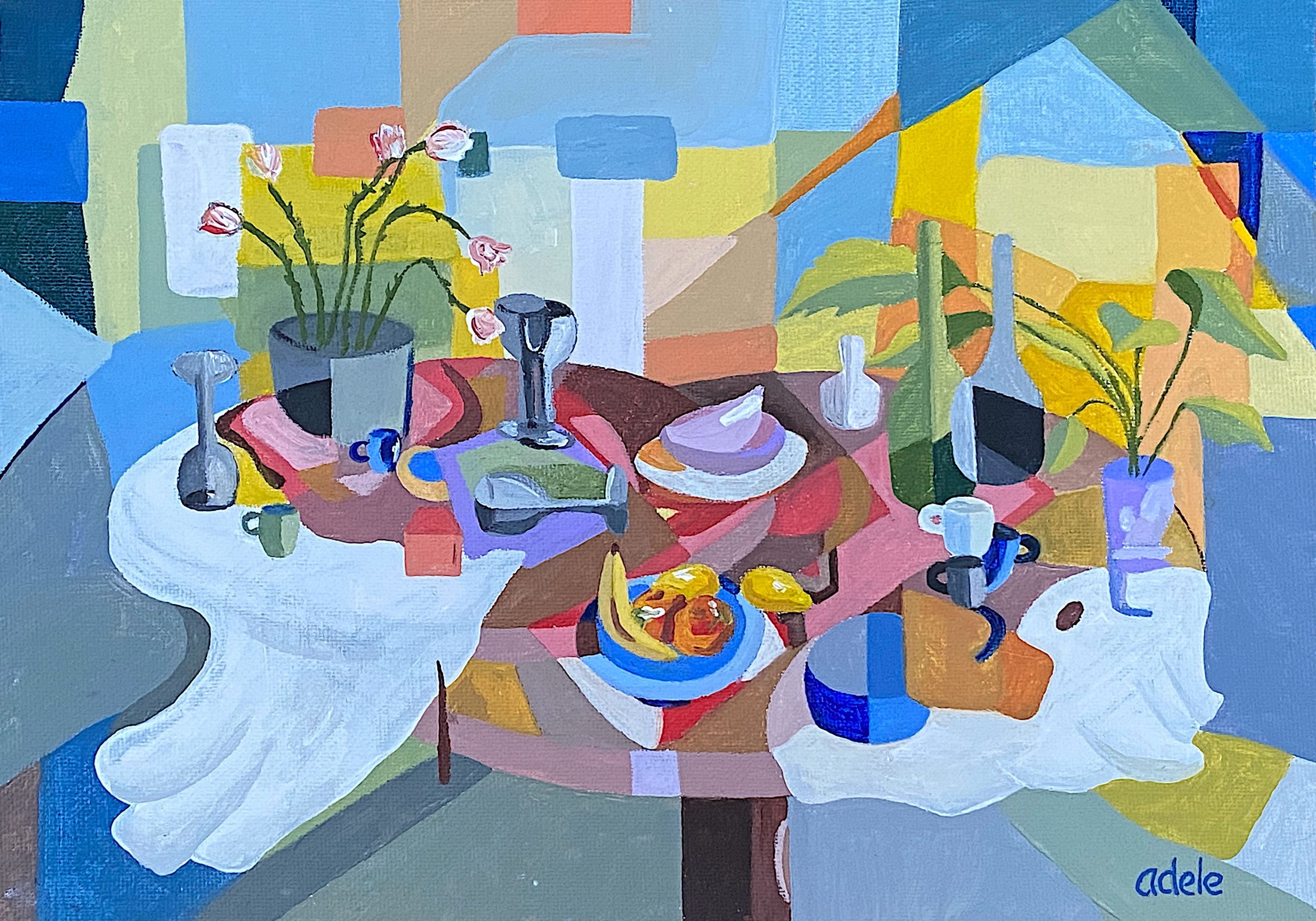 Adele Croce still life dinner painting A colourful still life painting of dinner by Swinburne student Adele Croce.