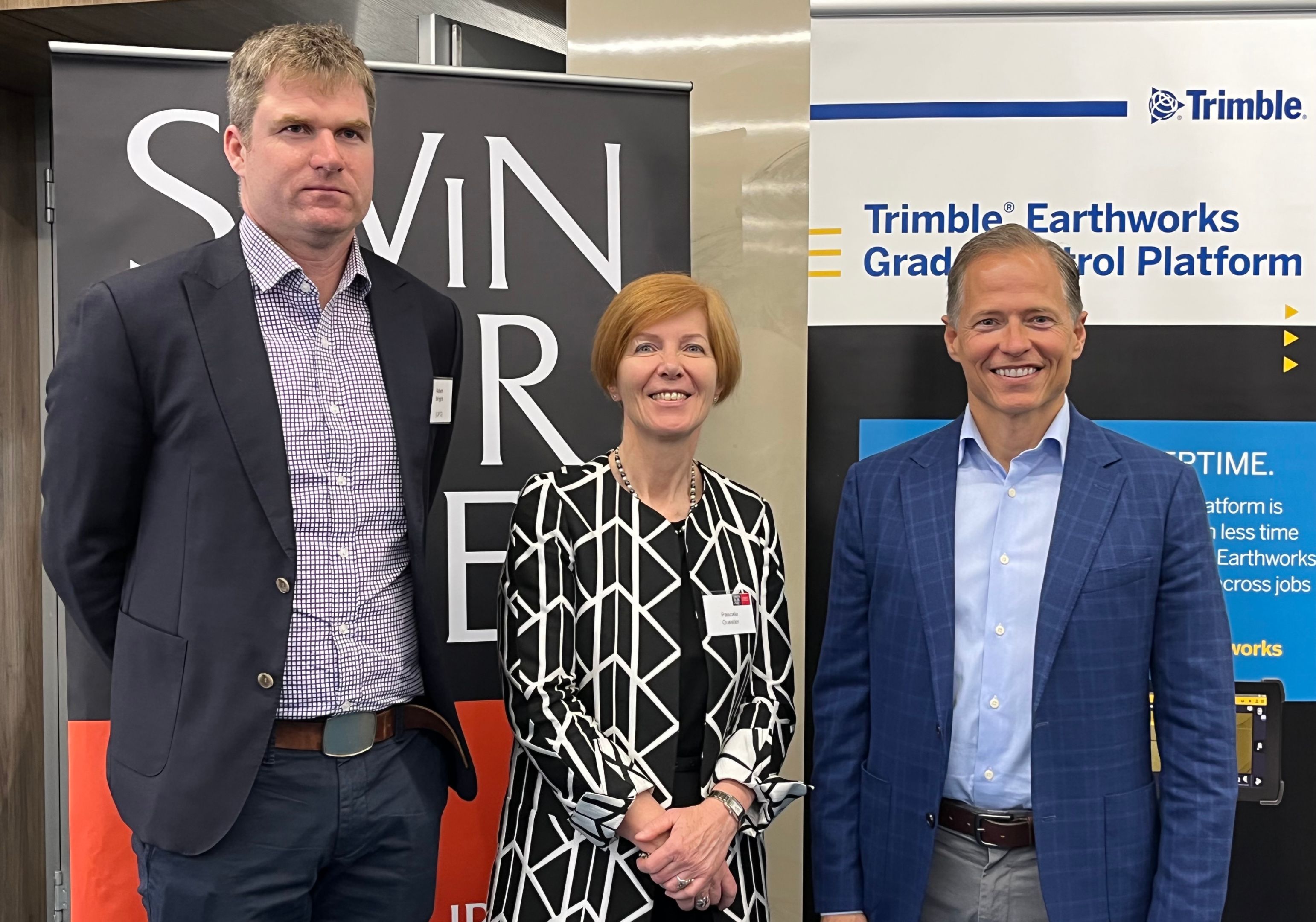 Trimble Lab launch Adam Bright, Pascale Quester, Rob Painter at launch of Trimble Technology Lab