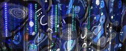 Ngarrgu Tindebeek supercomputer with artwork created by local Indigenous artist Mandi Barton. Photography by Carl Knox.
