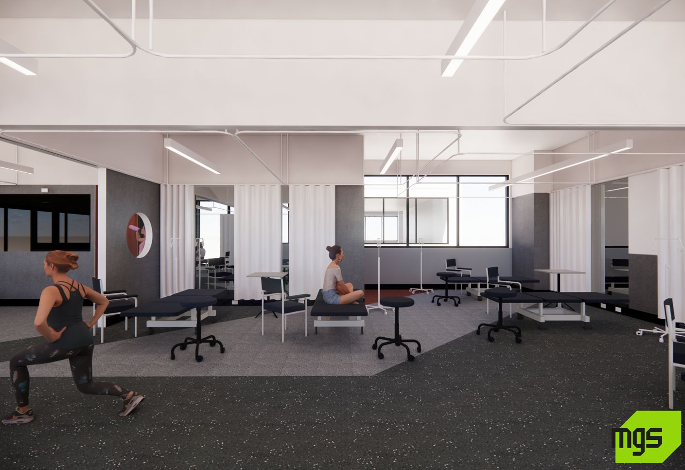 Swinburne's new Physiotherapy Lab 3D render shows Swinburne's new physiotherapy lab