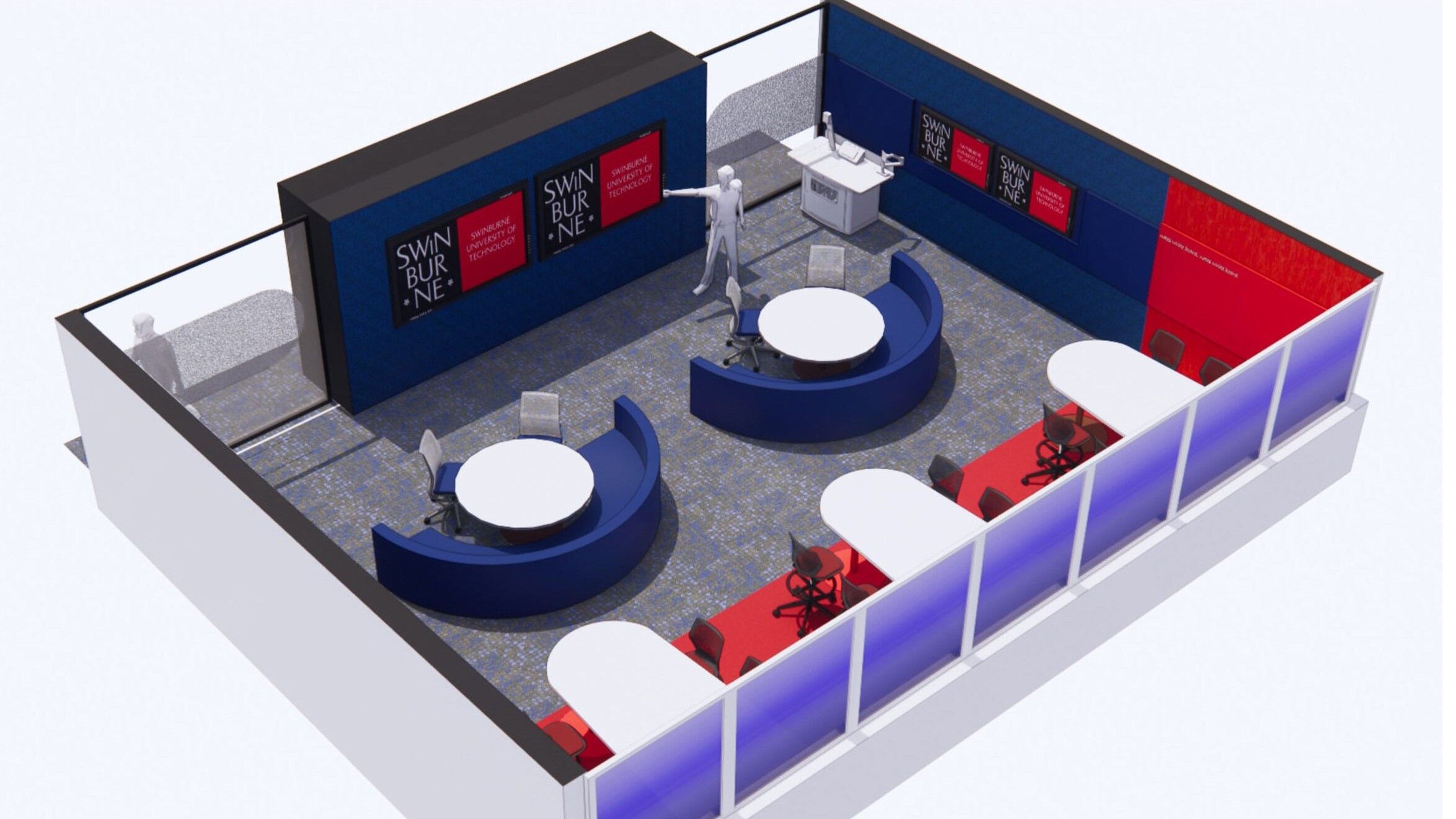 Digital Teaching Space render Digital render of classroom