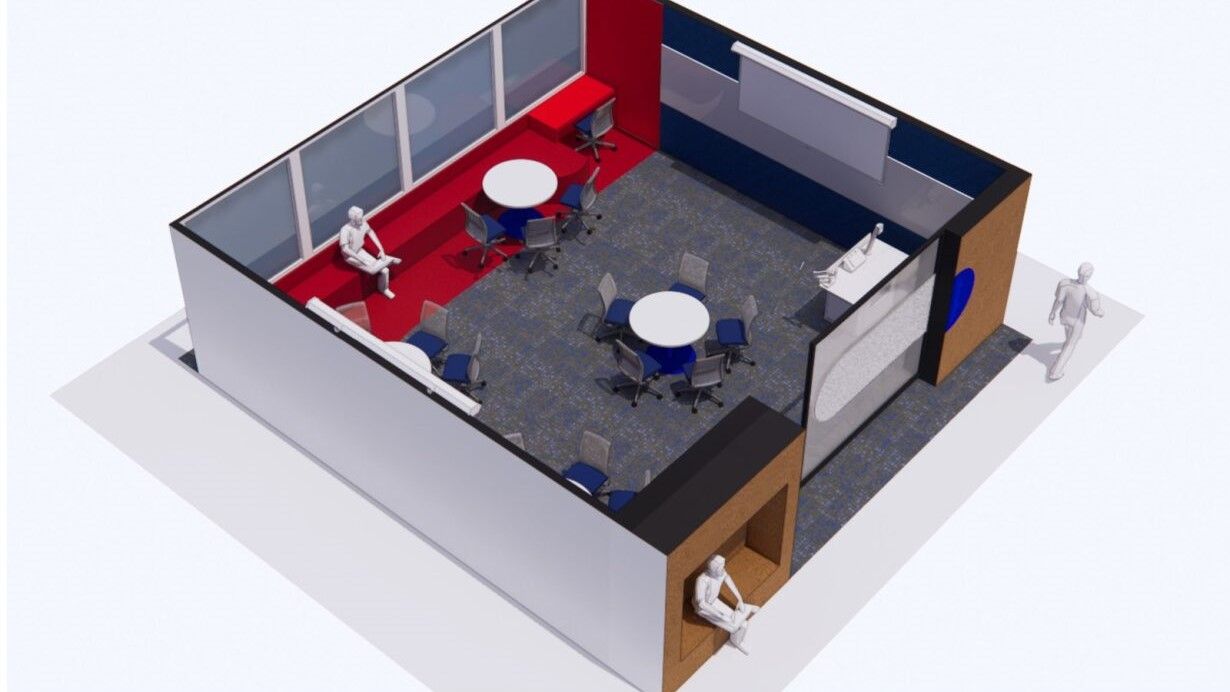 Digital Teaching Space render Digital render of classroom