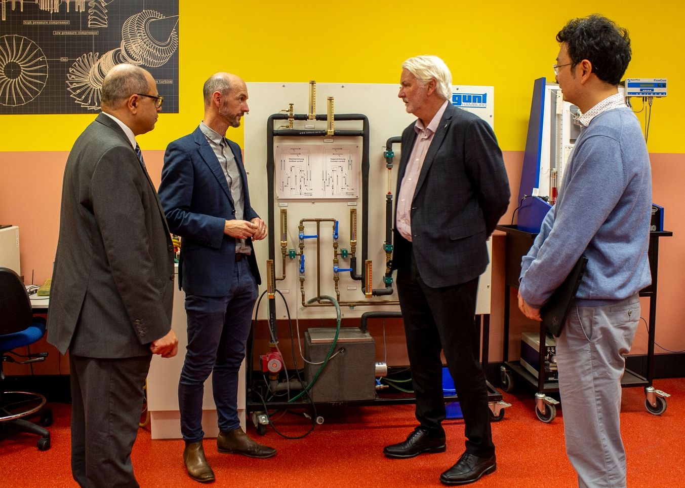 Professor-Emad-Gad-Professor-Justin-Leontini-Bryan-Ornsby-and-Lei-Shi-at-the-Applied-Mechanics-Hub-opening