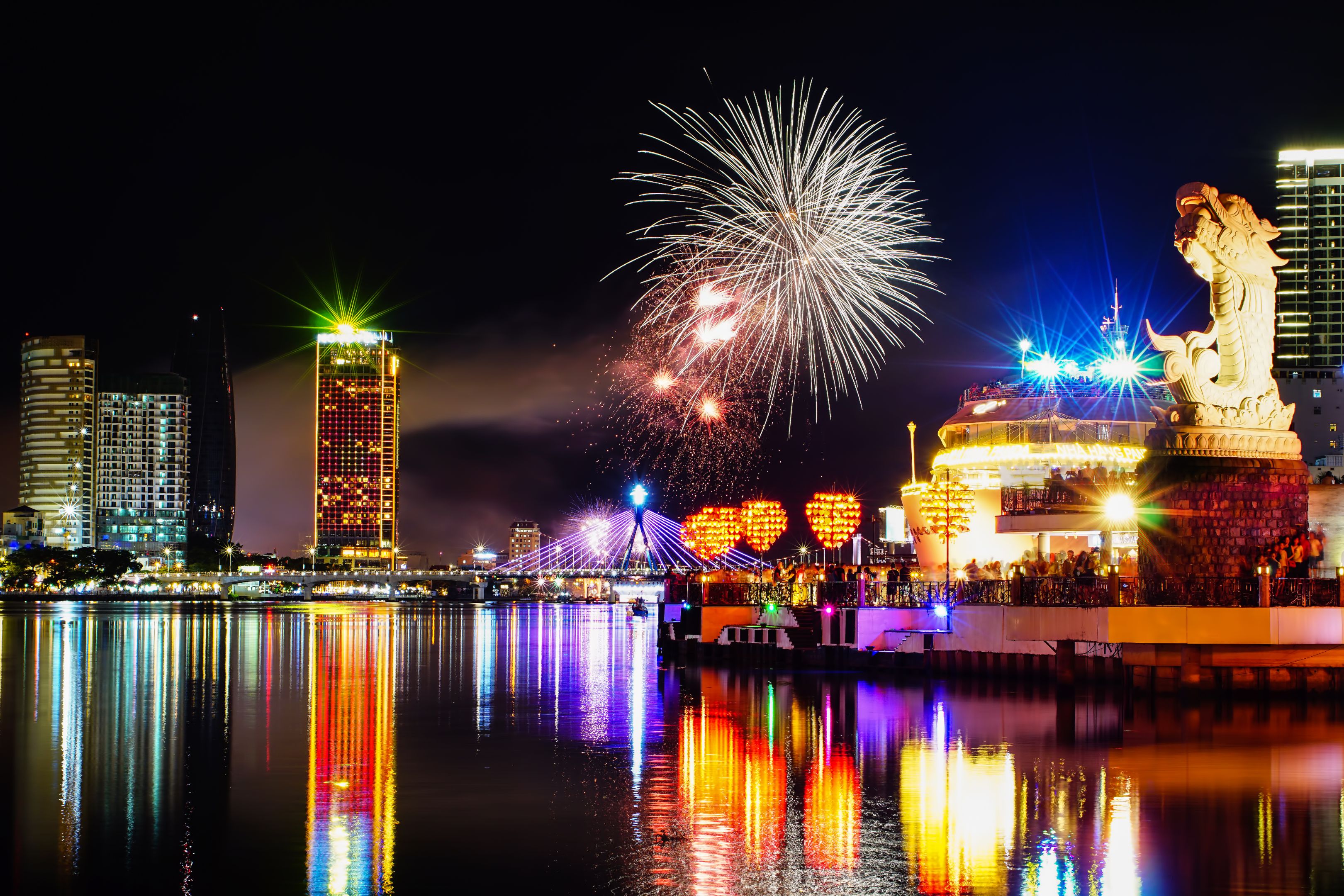STOCK-Fireworks Festival in DaNang, Vietnam Firework festival in DaNang city.