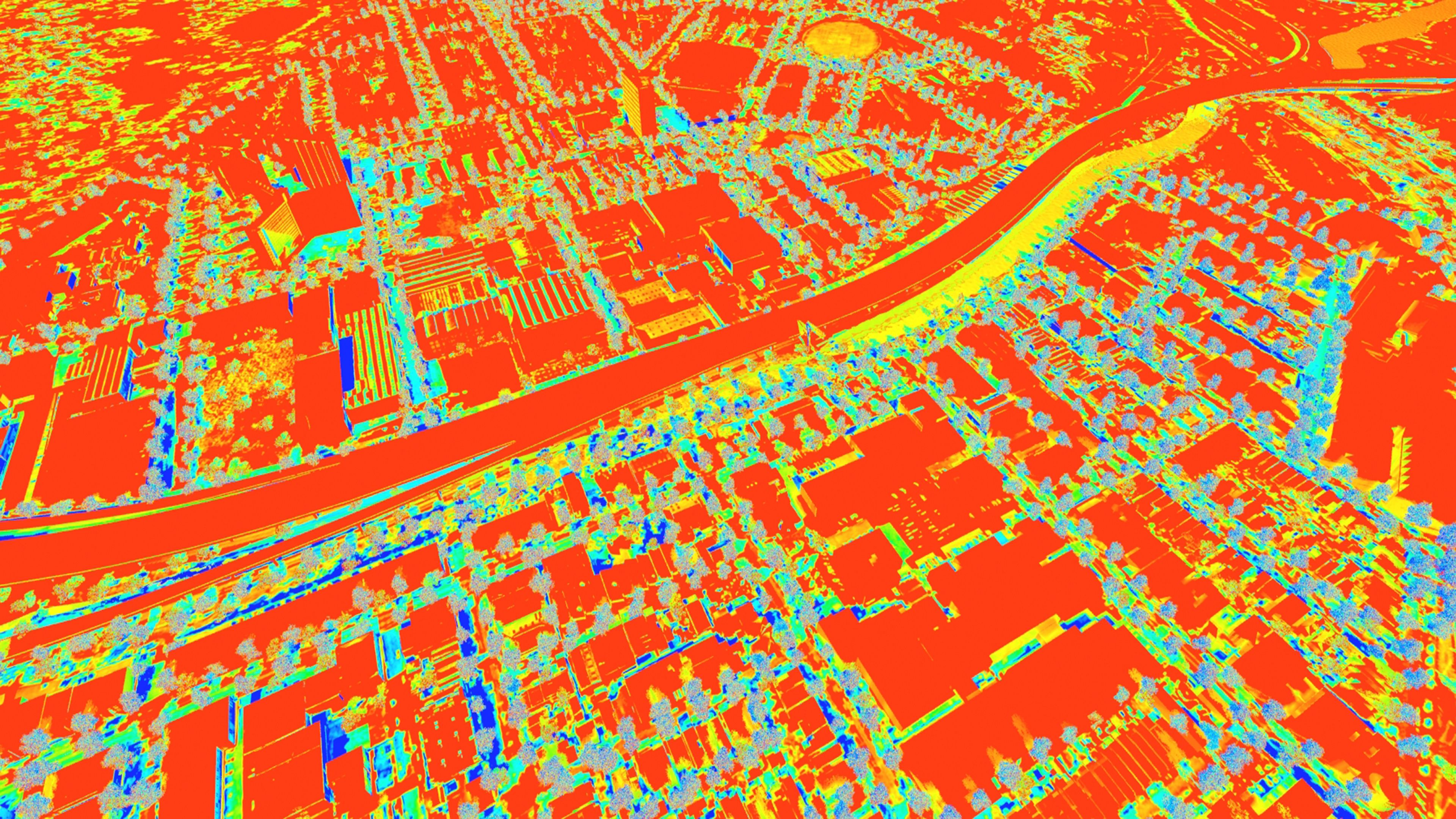 Thermal image of Arden-Macaulay, Melbourne area during Summer. ARC Linkage - thermal image