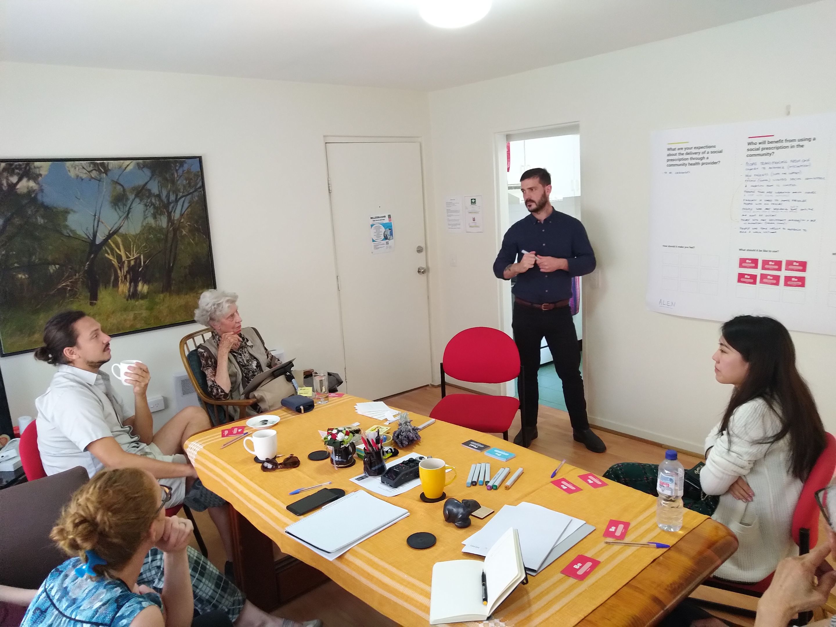 The co-design workshop with clients on social prescribing taking place. FDSLL Project Social Prescribing Workshop