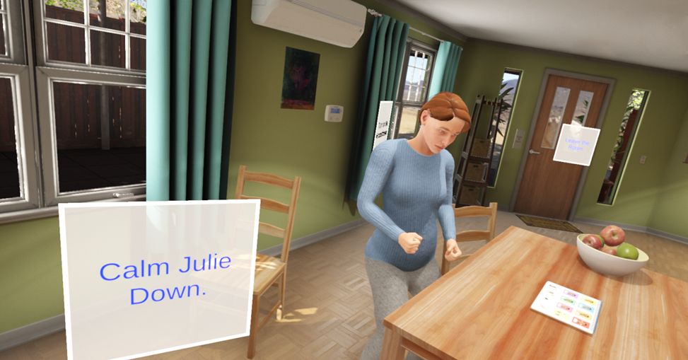 Users can select to take various actions, learn from errors and become more effective. FDSLL Safety At Work VR Scenario 1