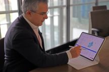 professional with ipad