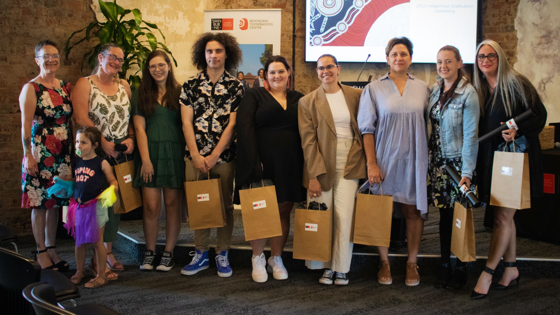 MTC graduation Indigenous students at the "Recognition and Achievement Celebration" organised by Swinburne's Moondani Toombadool Centre (MTC) as part of their graduation