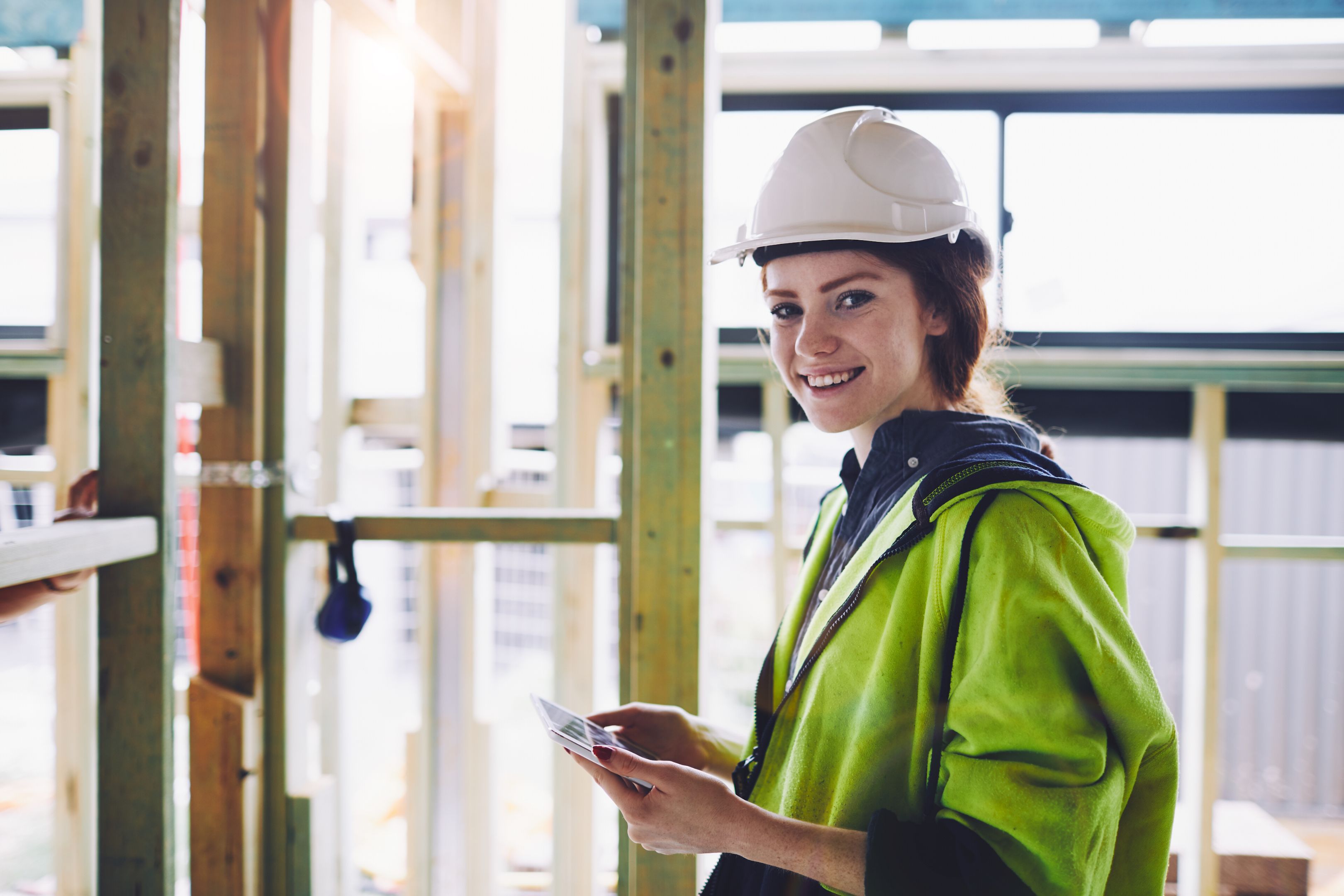 STOCK - Free TAFE 2020 Construction workers in Australian in building site working and doing tasks.